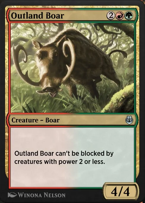 Outland Boar, carta Magic di tipo Creature — Boar illustrata da Winona Nelson