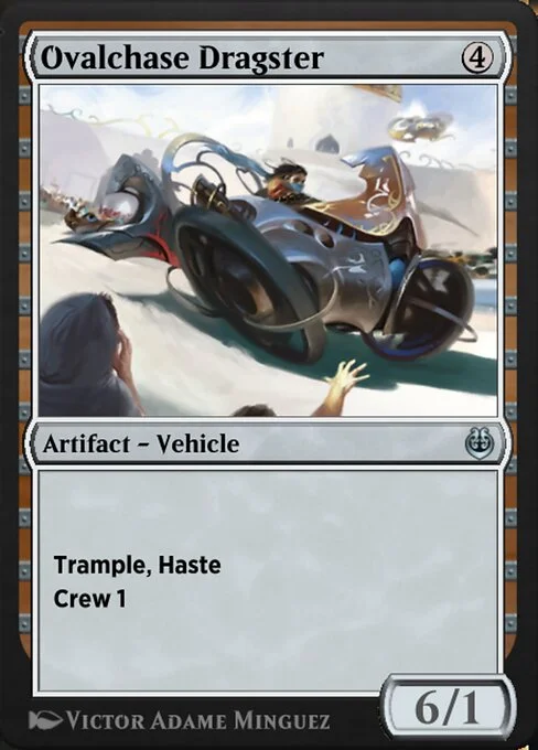 Ovalchase Dragster, carta Magic di tipo Artifact — Vehicle illustrata da Victor Adame Minguez