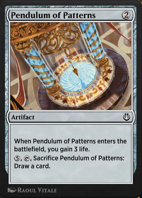 Pendulum of Patterns, carta Magic di tipo Artifact illustrata da Raoul Vitale