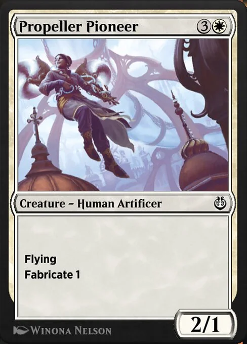 Propeller Pioneer, carta Magic di tipo Creature — Human Artificer illustrata da Winona Nelson