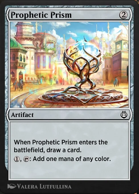 Prophetic Prism, carta Magic di tipo Artifact illustrata da Valera Lutfullina