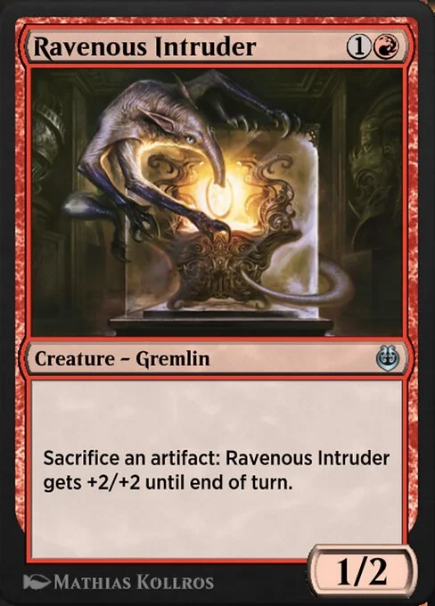 Ravenous Intruder, carta Magic di tipo Creature — Gremlin illustrata da Mathias Kollros