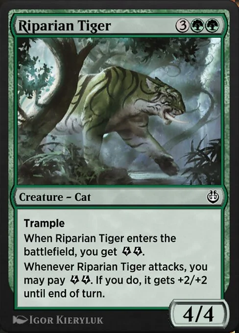 Riparian Tiger, carta Magic di tipo Creature — Cat illustrata da Igor Kieryluk