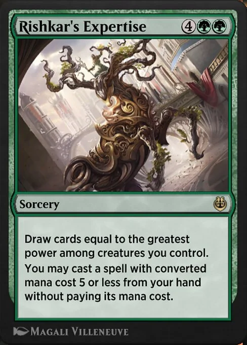 Rishkar's Expertise, carta Magic di tipo Sorcery illustrata da Magali Villeneuve