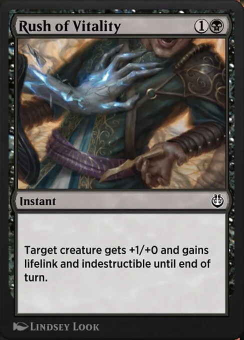 Rush of Vitality, carta Magic di tipo Instant illustrata da Lindsey Look
