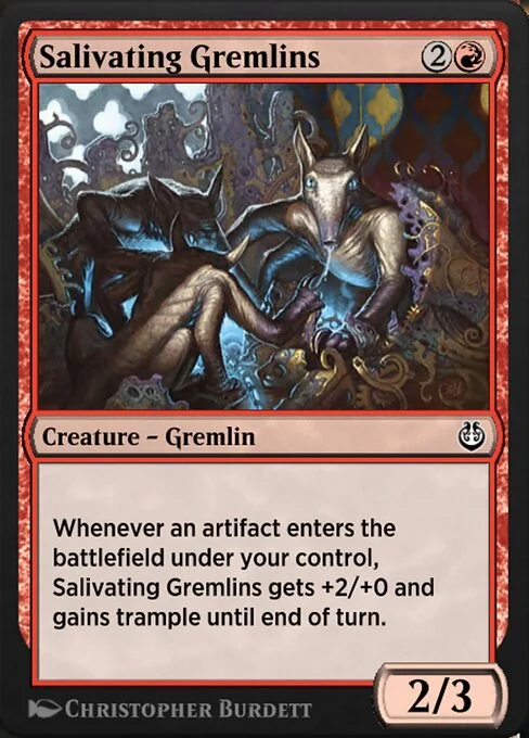 Salivating Gremlins, carta Magic di tipo Creature — Gremlin illustrata da Christopher Burdett