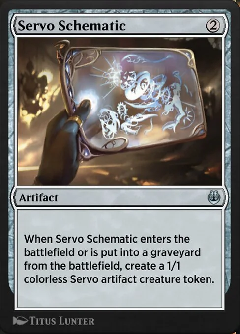 Servo Schematic, carta Magic di tipo Artifact illustrata da Titus Lunter