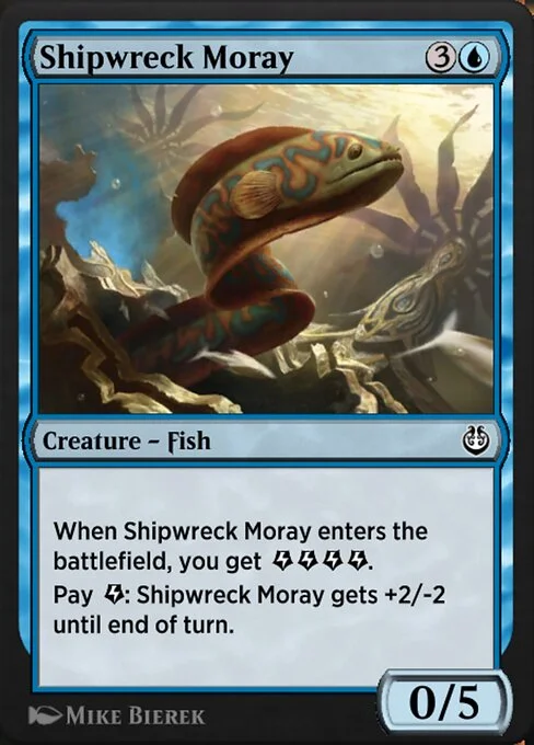 Shipwreck Moray, carta Magic di tipo Creature — Fish illustrata da Mike Bierek