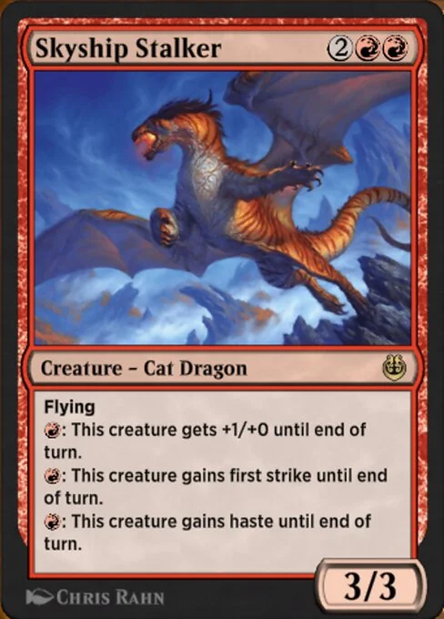 Skyship Stalker, carta Magic di tipo Creature — Cat Dragon illustrata da Chris Rahn