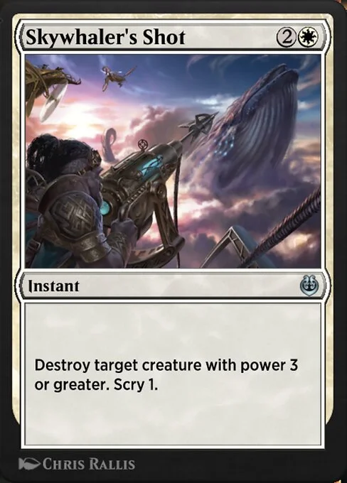 Skywhaler's Shot, carta Magic di tipo Instant illustrata da Chris Rallis