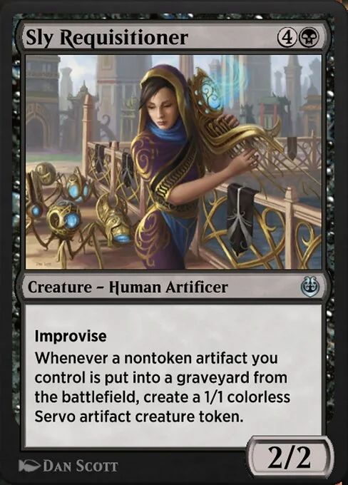 Sly Requisitioner, carta Magic di tipo Creature — Human Artificer illustrata da Dan Murayama Scott