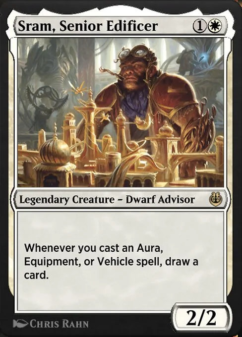 Sram, Senior Edificer, carta Magic di tipo Legendary Creature — Dwarf Advisor illustrata da Chris Rahn