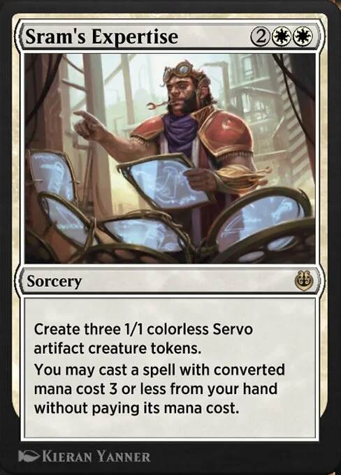 Sram's Expertise, carta Magic di tipo Sorcery illustrata da Kieran Yanner