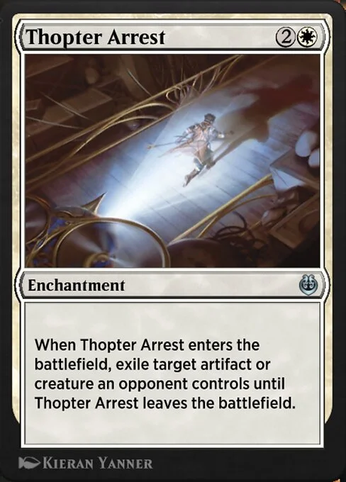 Thopter Arrest, carta Magic di tipo Enchantment illustrata da Kieran Yanner