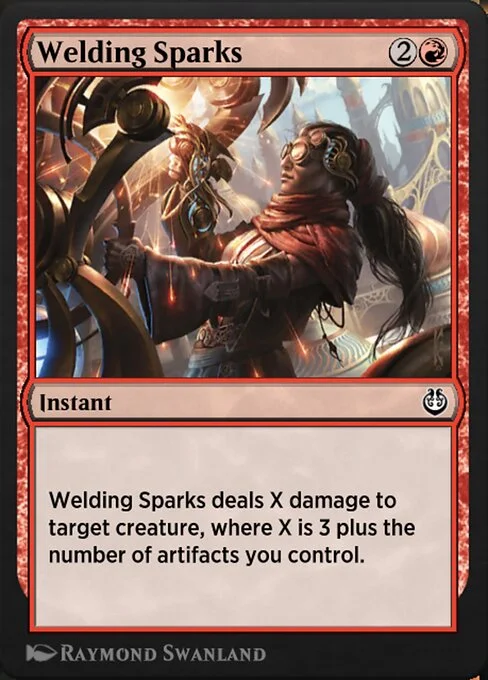 Welding Sparks, carta Magic di tipo Instant illustrata da Raymond Swanland