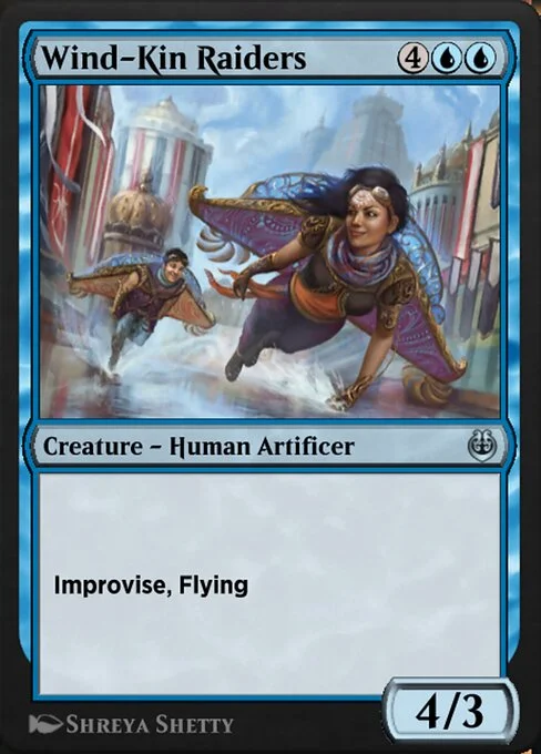 Wind-Kin Raiders, carta Magic di tipo Creature — Human Artificer illustrata da Shreya Shetty