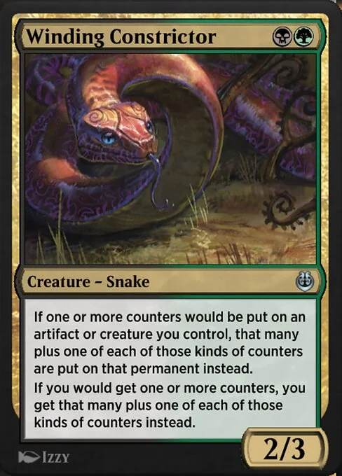 Winding Constrictor, carta Magic di tipo Creature — Snake illustrata da Izzy