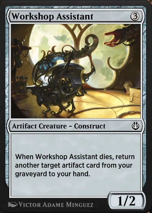 Workshop Assistant, carta Magic di tipo Artifact Creature — Construct illustrata da Victor Adame Minguez