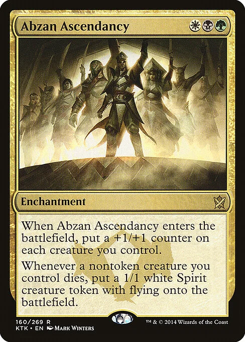 Abzan Ascendancy, carta Magic di tipo Enchantment illustrata da Mark Winters