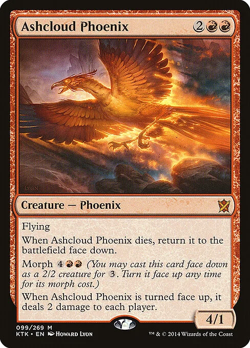 Ashcloud Phoenix, carta Magic di tipo Creature — Phoenix illustrata da Howard Lyon