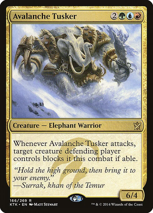Avalanche Tusker, carta Magic di tipo Creature — Elephant Warrior illustrata da Matt Stewart