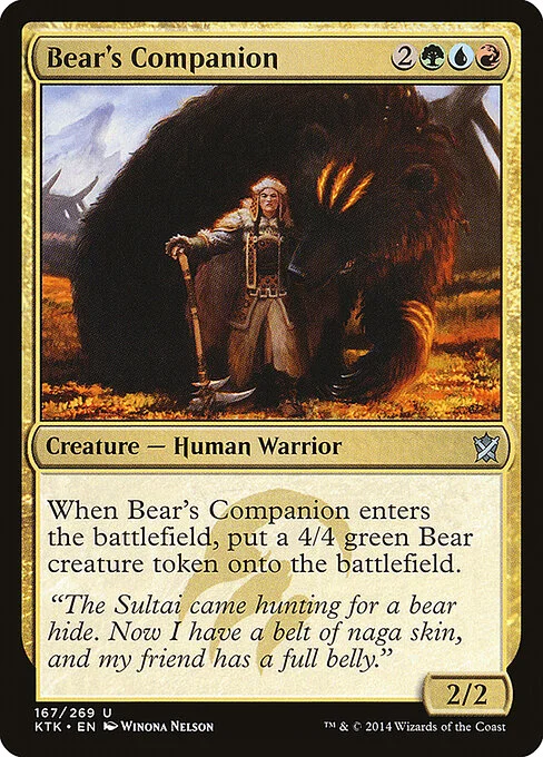 Bear's Companion, carta Magic di tipo Creature — Human Warrior illustrata da Winona Nelson