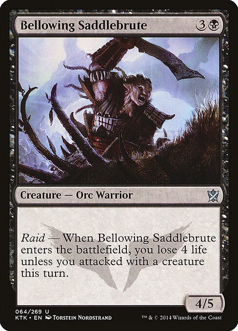 Bellowing Saddlebrute, carta Magic di tipo Creature — Orc Warrior illustrata da Torstein Nordstrand