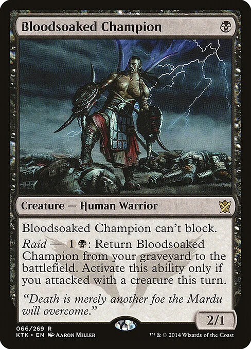 Bloodsoaked Champion, carta Magic di tipo Creature — Human Warrior illustrata da Aaron Miller