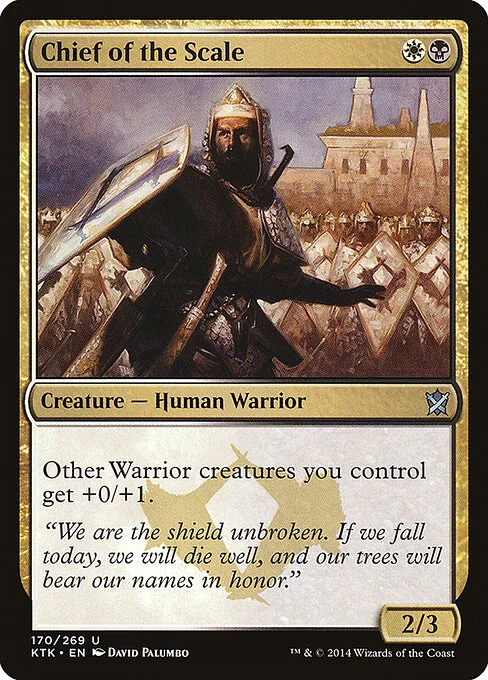 Chief of the Scale, carta Magic di tipo Creature — Human Warrior illustrata da David Palumbo