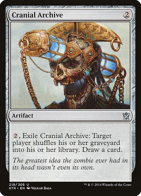 Cranial Archive, carta Magic di tipo Artifact illustrata da Volkan Baǵa