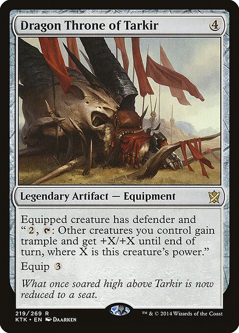 Dragon Throne of Tarkir, carta Magic di tipo Legendary Artifact — Equipment illustrata da Daarken