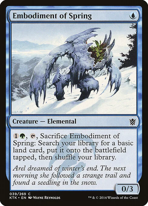 Embodiment of Spring, carta Magic di tipo Creature — Elemental illustrata da Wayne Reynolds
