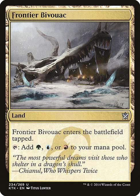 Frontier Bivouac, carta Magic di tipo Land illustrata da Titus Lunter