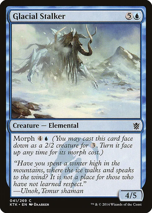 Glacial Stalker, carta Magic di tipo Creature — Elemental illustrata da Daarken