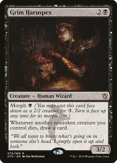 Grim Haruspex, carta Magic di tipo Creature — Human Wizard illustrata da Seb McKinnon