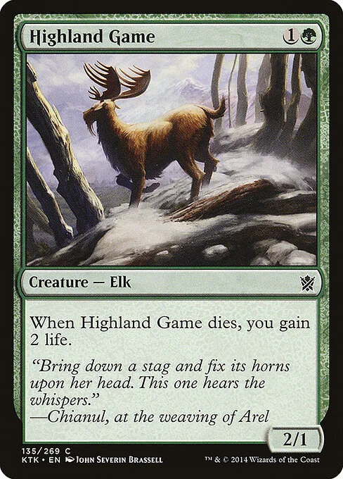 Highland Game, carta Magic di tipo Creature — Elk illustrata da John Severin Brassell