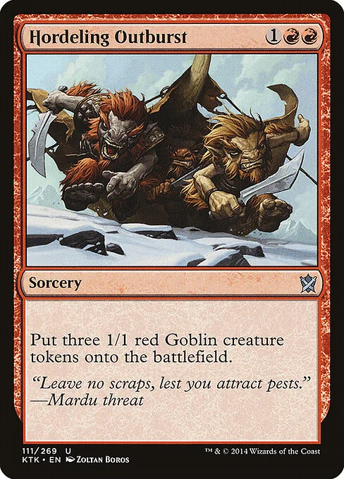 Hordeling Outburst, carta Magic di tipo Sorcery illustrata da Zoltan Boros