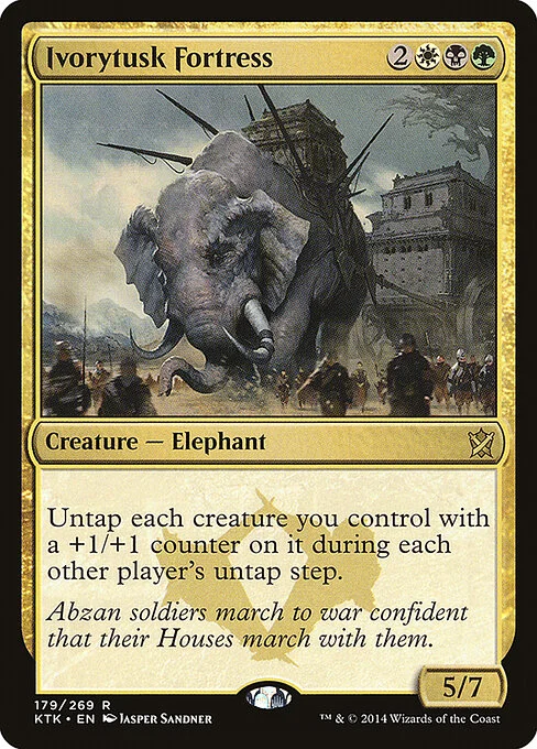 Ivorytusk Fortress, carta Magic di tipo Creature — Elephant illustrata da Jasper Sandner