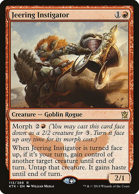 Jeering Instigator, carta Magic di tipo Creature — Goblin Rogue illustrata da Willian Murai