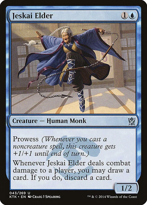 Jeskai Elder, carta Magic di tipo Creature — Human Monk illustrata da Craig J Spearing