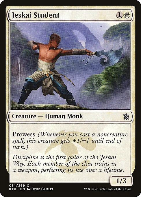Jeskai Student, carta Magic di tipo Creature — Human Monk illustrata da David Gaillet
