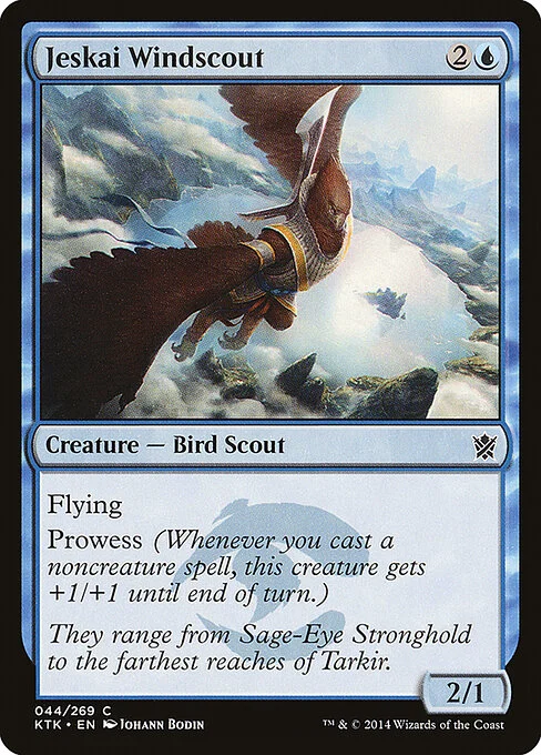 Jeskai Windscout, carta Magic di tipo Creature — Bird Scout illustrata da Johann Bodin