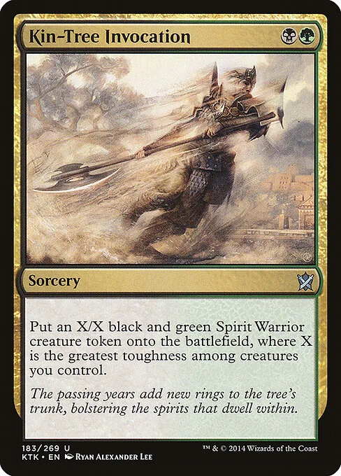 Kin-Tree Invocation, carta Magic di tipo Sorcery illustrata da Ryan Alexander Lee