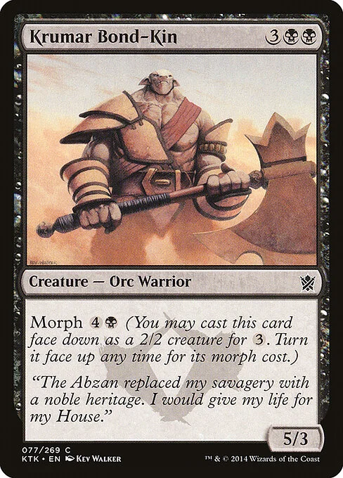 Krumar Bond-Kin, carta Magic di tipo Creature — Orc Warrior illustrata da Kev Walker