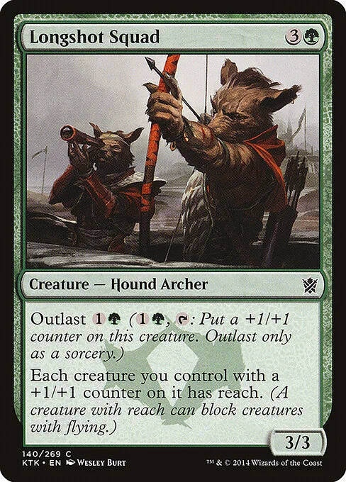 Longshot Squad, carta Magic di tipo Creature — Dog Archer illustrata da Wesley Burt