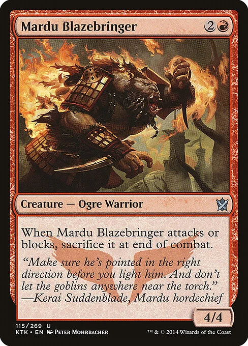 Mardu Blazebringer, carta Magic di tipo Creature — Ogre Warrior illustrata da Peter Mohrbacher