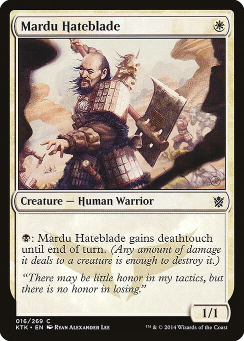 Mardu Hateblade, carta Magic di tipo Creature — Human Warrior illustrata da Ryan Alexander Lee