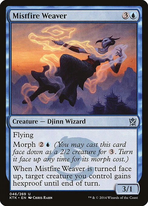 Mistfire Weaver, carta Magic di tipo Creature — Djinn Wizard illustrata da Chris Rahn