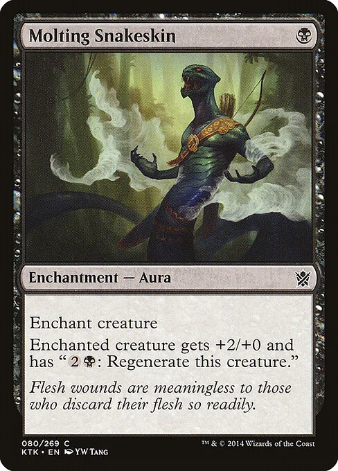 Molting Snakeskin, carta Magic di tipo Enchantment — Aura illustrata da YW Tang