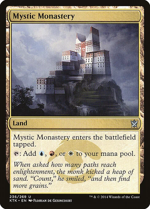 Mystic Monastery, carta Magic di tipo Land illustrata da Florian de Gesincourt
